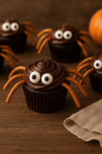 ciasteczka z paluszków pająki haloween