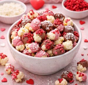 Przekąski na walentynki – chrupki kukurydziane w czekoladzie